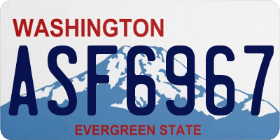 WA license plate ASF6967