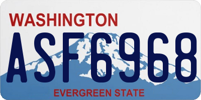 WA license plate ASF6968