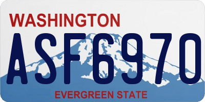 WA license plate ASF6970