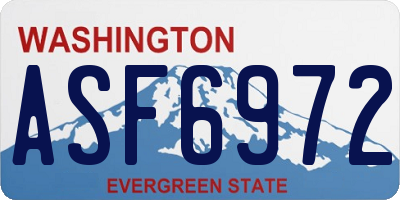 WA license plate ASF6972