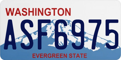WA license plate ASF6975