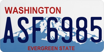 WA license plate ASF6985