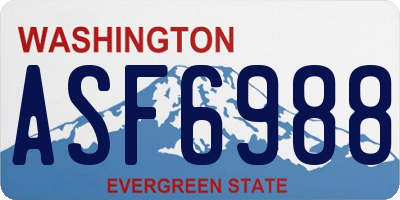 WA license plate ASF6988