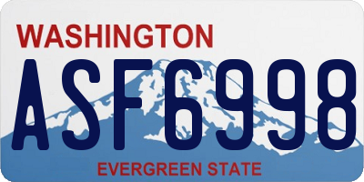 WA license plate ASF6998