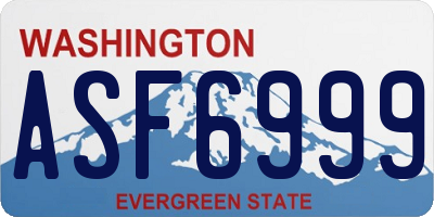 WA license plate ASF6999