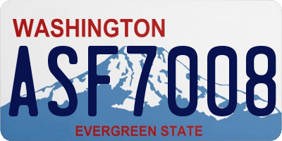 WA license plate ASF7008