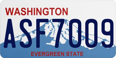 WA license plate ASF7009