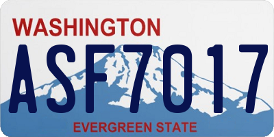 WA license plate ASF7017