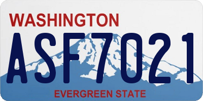 WA license plate ASF7021