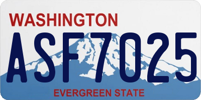 WA license plate ASF7025