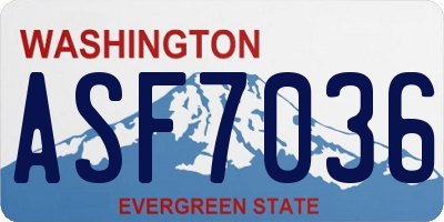 WA license plate ASF7036