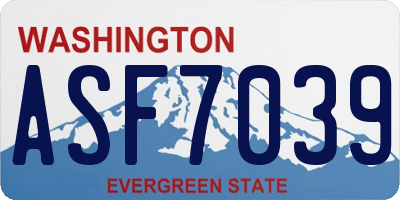 WA license plate ASF7039
