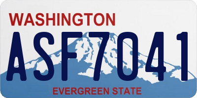 WA license plate ASF7041