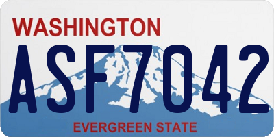 WA license plate ASF7042