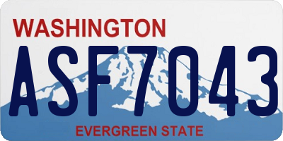WA license plate ASF7043