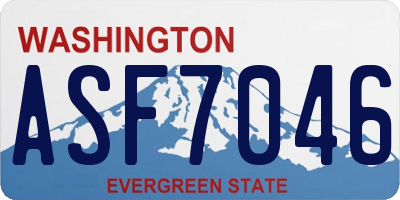 WA license plate ASF7046