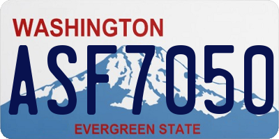 WA license plate ASF7050