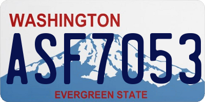 WA license plate ASF7053
