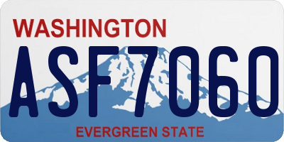 WA license plate ASF7060