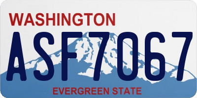 WA license plate ASF7067