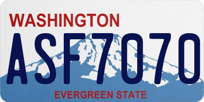 WA license plate ASF7070