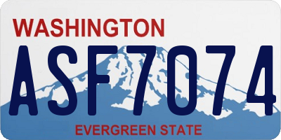 WA license plate ASF7074