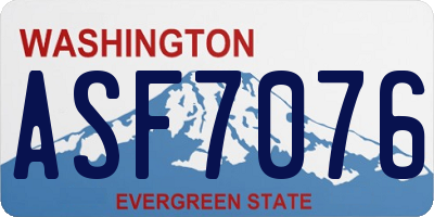 WA license plate ASF7076