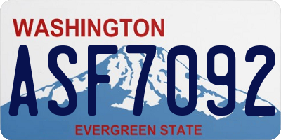 WA license plate ASF7092