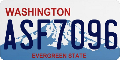 WA license plate ASF7096