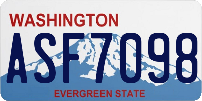 WA license plate ASF7098