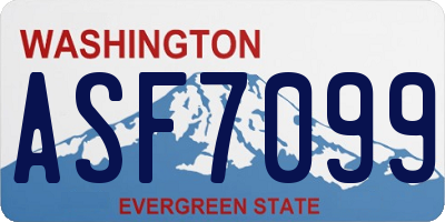 WA license plate ASF7099