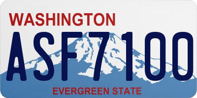 WA license plate ASF7100
