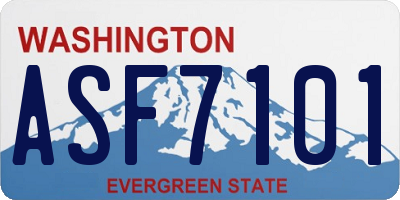 WA license plate ASF7101