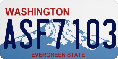 WA license plate ASF7103