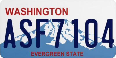 WA license plate ASF7104
