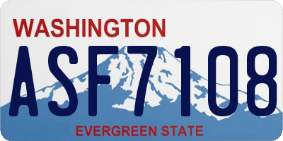 WA license plate ASF7108