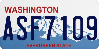 WA license plate ASF7109