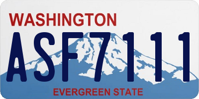 WA license plate ASF7111