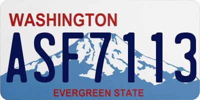 WA license plate ASF7113