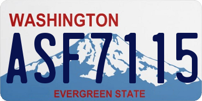 WA license plate ASF7115