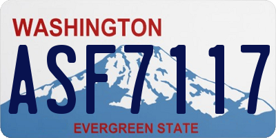 WA license plate ASF7117