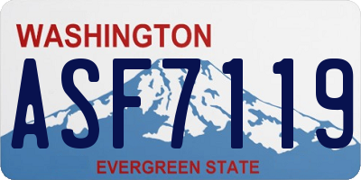 WA license plate ASF7119