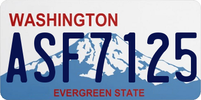 WA license plate ASF7125