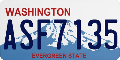 WA license plate ASF7135