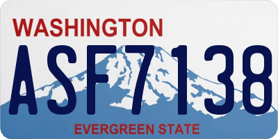 WA license plate ASF7138