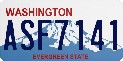 WA license plate ASF7141
