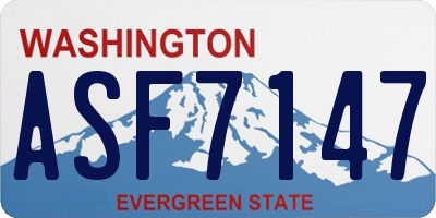 WA license plate ASF7147
