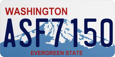 WA license plate ASF7150