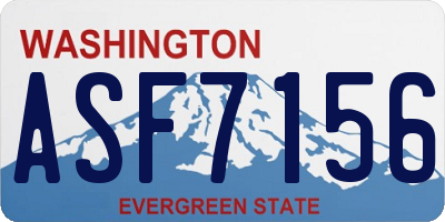 WA license plate ASF7156