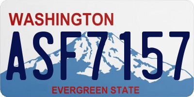 WA license plate ASF7157